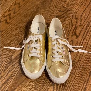 NWOT Metallic Gold Superga Sneakers size 39